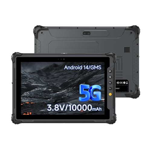 ONERugged M105Q Rugged Tablet with Built-in Barcode Scanner, 10.1" Android 14 Industrial PC, 8GB+128GB, IP65 Waterproof, 10000mAh Battery for Logistics & Warehouse Management