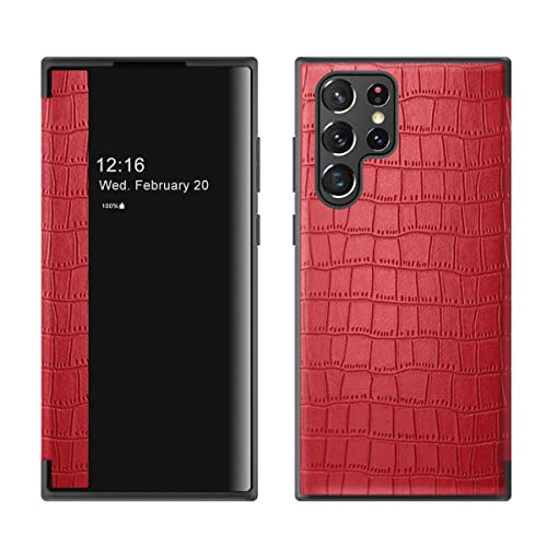 Coque Samsung S23 Ultra rabat rouge pour visionnage mains libres