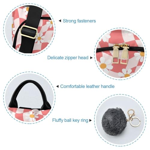 Sac à dos rose avec poche arrière zippée et multiples compartiments - 5