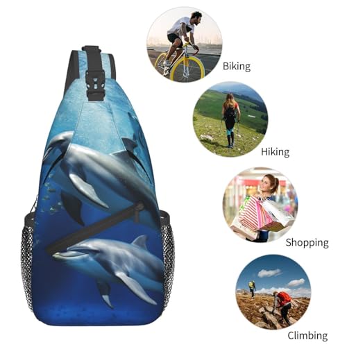 Bolso cruzado deportivo para hombres y mujeres negro miniatura 6