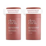 Cleo+Coco - Natural Deodorant - For Women & Men - Aluminum Free - Extra Strength - Activated Charcoal - 24hr Odor Protection - Cruelty Free - PCR - Made in USA - Grapefruit Bergamot - 2 Pack - 1.7oz