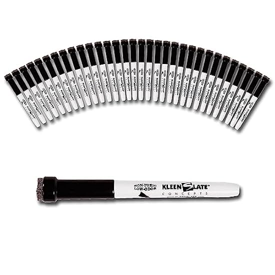 Kleenslate 6030 Dry Erase Markers with Cap, 18cm Height, 20cm Width, 7.6cm Length, Black (Pack of 32)