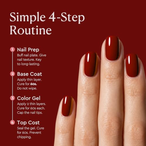 Image of AZUREBEAUTY 18ML Burgundy Red Gel Nail Polish