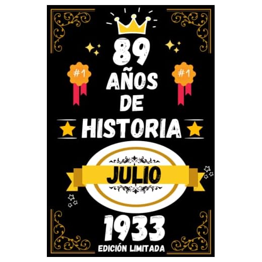 CUADERNO, 89 AÑOS DE HISTORIA JULIO 1933 EDICIÓN LIMITADA: Regalo de 89 cumpleaños para mujeres y hombres, ideas de 89 cumpleaños... un cumpleaños... ... regalo de 89 cumpleaños para él/ella.