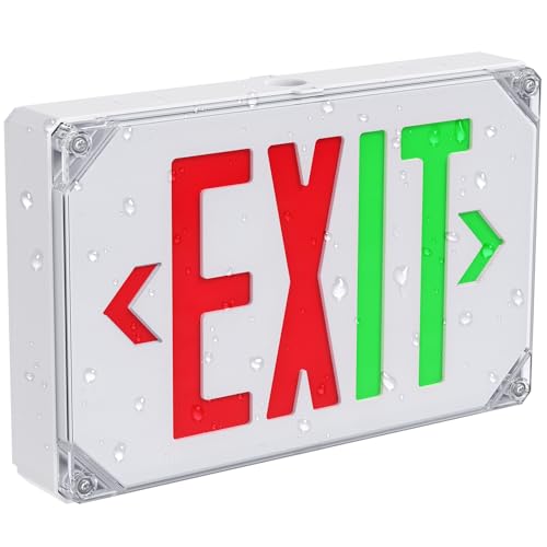 Weatherproof LED Exit Sign with Battery Backup