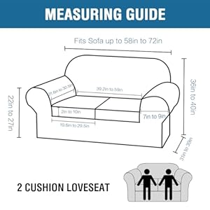 Hversailtex real velvet plush 3 piece stretch sofa covers couch covers for 2 cushion couch loveseat covers width up to 72 inch feature thick soft stay in place medium sofa ivory  urban country home decor