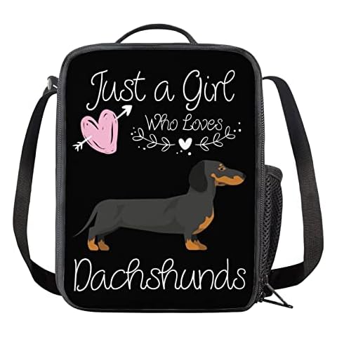 Bolsa de almuerzo SEANATIVE con estampado de corazón de perro salchicha Cover