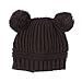 AStorePlus® Baby Kids Dual Balls Winter Warm Kintted Hat Wool Beanie Cap, Coffee
