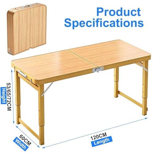 Table pliante à tréteaux rectangulaire 120cm utilitaire d'extérieur réglable