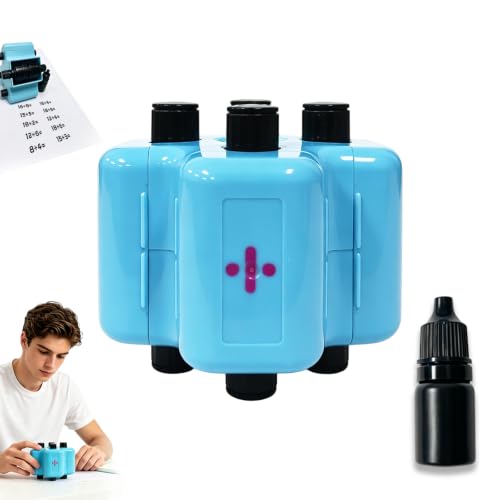 Maths Roller Stamp Maths Stamp Roller Nlsqw 4 in 1 Math Stamps Addition Subtraction Multiplication Division Magic Stamps Math Basic Learning Office Stationery for Teacher Desk