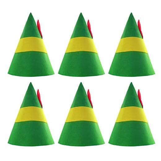Christmas Elf Hat Buddy the Elf Hat Elf Costume Accessories Christmas Hats for Xmas Holiday Party Cosplay Gifts (Green 6 Pieces)