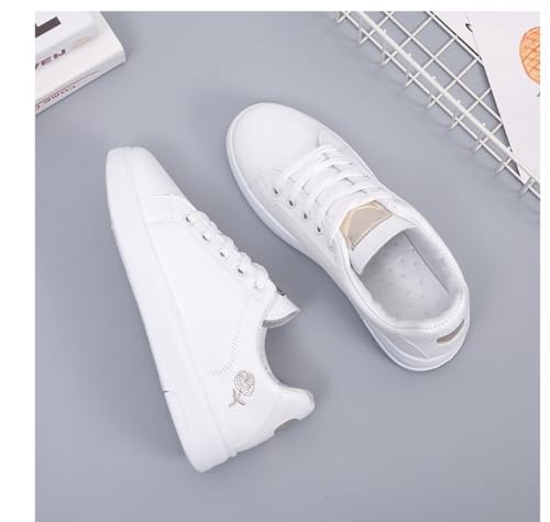 Non-Slip Comfortable Casual Lace-up Ladies Shoes Trendy Sneakers for Women Solid Color Classic Korean Style3