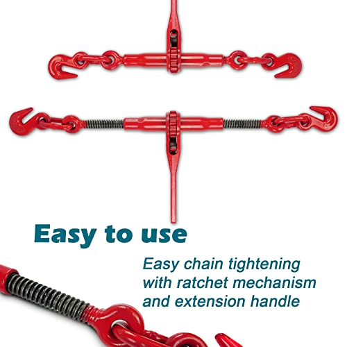 Towmavin Chain Binder 1/4" - 5/16",Working Load Limit With 2600Lbs,For Securing Loads In Chain Binding Applications On Flatbed-2Pack #TOP2
