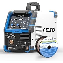 AZZUNO 8 in 1 200A MIG Welder & .030" 2LBS Solid MIG Welding Wire, 110V/220V Welder Machine Flux Core MIG/Gas MIG/MAG/Aluminum MIG/Spot MIG/Lift TIG/Stick Welding/Spool Gun Compatible, Multiprocess We