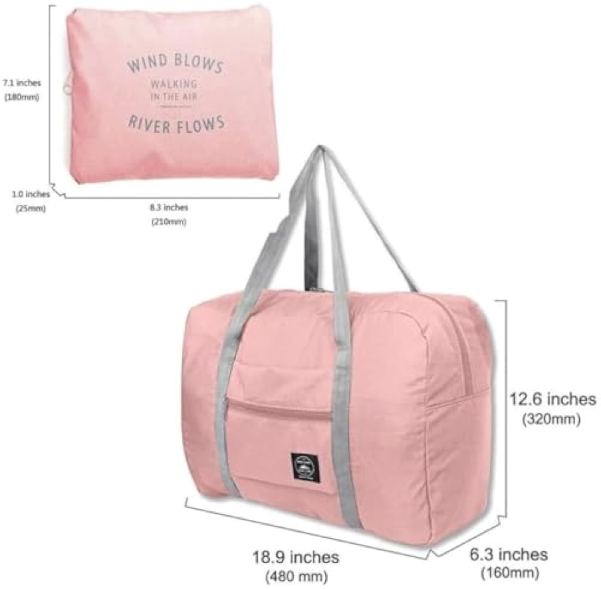 Portable Waterproof Handbag Folding Sport Weekend Luggage Bag for Women