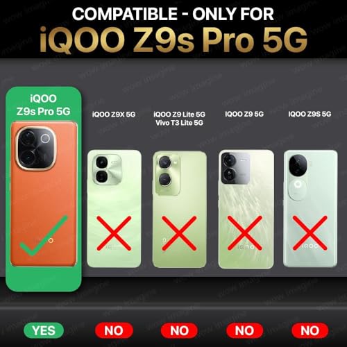 Image of WOW IMAGINE Shock Proof Back Case Mobile Cover for iQOO Z9s Pro 5G | Vivo T3 Pro 5G | Back Cover Case (Tough Armor | Hybrid PC + TPU | Ring Holder & in-Built Kickstand | Black)