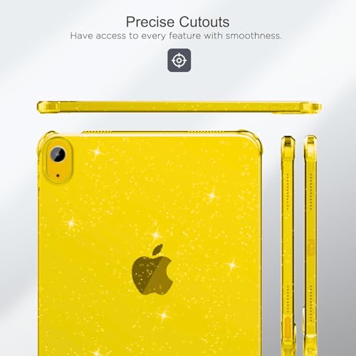 Image of MOCA Case for iPad 6th 5th Generation (iPad 9.7 inch, 2018 /2017), AIR 2 Impact Resistant, Slim, Lightweight Glitter Case (Yellow, ipad 9.7 inch)