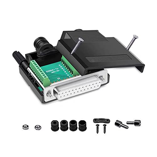 Image of PENGLIN DB25 Solderless Adapters RS232 D-SUB Serial Plug, 16mm thinner 25 Pin Port Terminal Solderfree Breakout Connector Board with Case Accessories (1pcs DB25 Solderless Female)