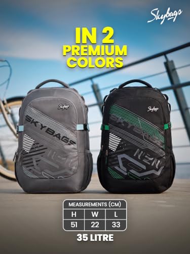 Image of Skybags Quantum College Laptop Backpack for Men & Women | 34L Backpack with Rain Cover & Laptop Compartment | Office, College, School Backpack