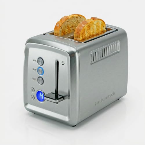 Image of Hamilton Beach 2-Slice Pop-Up Toaster | 100% Stainless Steel Body | No Microplastic Release | 7 Browning Levels | Extra-Wide Slots | Cool-Touch Exterior | Removable Crumb Tray