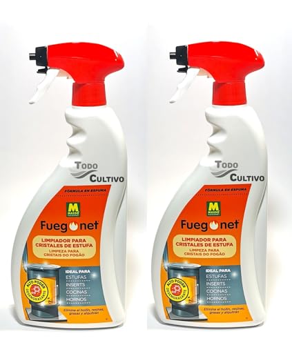 Limpia cristales estufas chimeneas hornos en pulverizador 2 Litros (2x1L). Limpia cristales de estufas y chimeneas de rapido efecto.