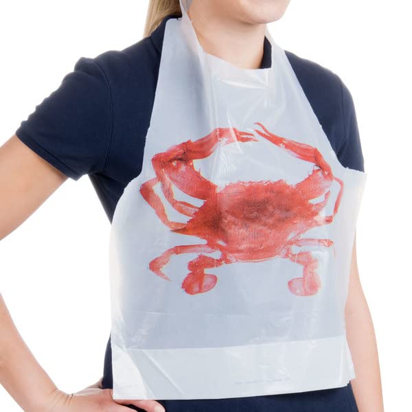 Oasis Supply, Crab Bib, Newspaper Placemats, Butcher Paper Table Cover & Wet Wipe Bundle - 25 Disposable Bibs, Placemats, & Moist Towelettes for Crawfish Boil, Seafood Fest, or Crab Bakes
