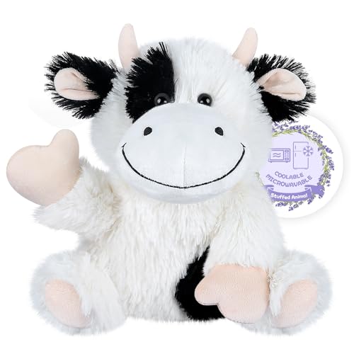 Image of SuzziPals Heatable & Coolable Cow Stuffed Animal, Heated Stuffed Animals Heating Pad for Soothing & Relaxation, Lavender Scent Cow Plush for Stress Discomfort, Cows Gift for Kid & Aldult, Dairy Cattle