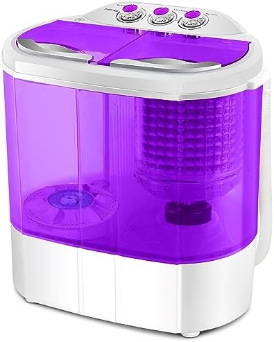 – Display4top Electric Mini Portable Compact 3.6KG Capacity Washer Washing Machine Spin Dryer Laundry (Purple)