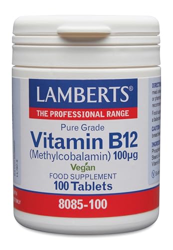 Lamberts Vitamin B12 100µg – Pure Grade Cyanocobalamin – Red Blood Cell Support – 100 Vegan Tablets