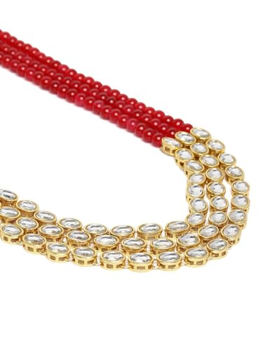 Juego de joyas en capas granate para bodas y galas conjunto kundan DMZ-2577