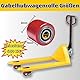AmoreTempo 4 Stück Hubwagenrollen Polyurethan 80 x 70 mm PU Laufrolle Achse 20 mm inkl Kugellager Rollen Gabelhubwagenrolle Lastrolle für Hubwagen Ersatzrollen, Max. Belastung 600 KG Rot