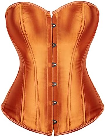 Corset Pin Up Satén Bronce – Bustier Retro Mujer, Cintura de Avispa y Estilo Sexy Vintage