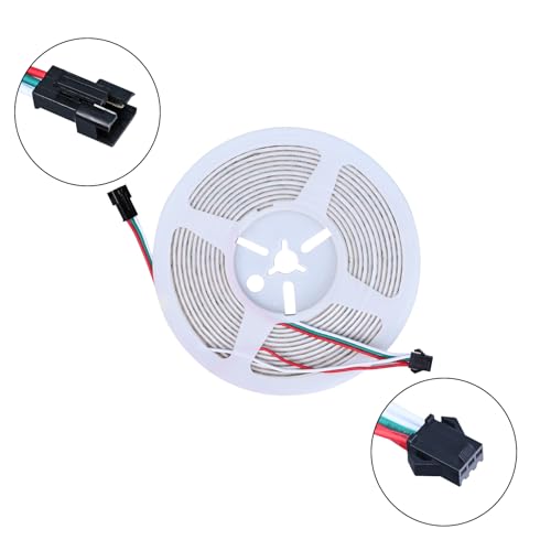 TOPAI 5V COB WS2812B LED Strip 5mm Ultra Thin 5M RGB Smart IC Individually Addressable 160LEDs/M, Flexible LED Tape Adhesive Cuttable for TV Backlighting, Room, PC Lighting - Image 5