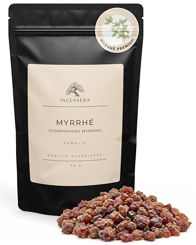 Incensera Myrrhe à Fumer – 50 g Résine Naturelle d'arbre d’Encens, Encens Naturel à Brûler pour Méditation, Rituels et Parfum d’Ambiance