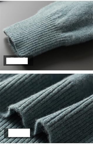 Dvbfufv Men's High Lapel Sweater Winter Long Sleeve Warm Solid Color Bottoming Pullover Knitted Sweater3