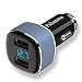 Palumma Car Charger, 4.8A/24W Dual USB Fast Charger with Car Voltage Meter and Current Detection, 12V to USB Zinc Alloy Charger Adapter for iPhone Xs X 8 7 Plus, Galaxy S9 S8 S7 S6, LG, Sony (Blue)