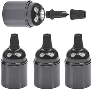 FOCCTS 4 Pcs Bakelite Lamp Holder, Vintage Light Bulbs Holder Bakelite Light Holder E27 Black