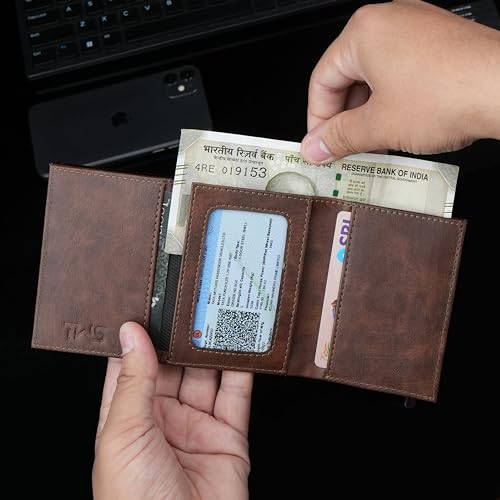Image of The Wallet Store Men Aluminium Defender Rfid Protected Wallet Cardholder | Pop-Up Card Holder | Scan Proof | Case | Up To 8 Cards | Credit & Debit Card Holder (Brown)