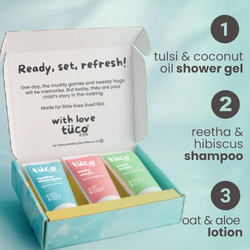 Image of Tuco Kids Aqua Fresh Kit | Travel-Ready Shampoo, Body Wash & Lotion | Fresh, Hydrating Daily Care for Kids | Safe & Gentle | Age 3-15 (3 Items in the set)