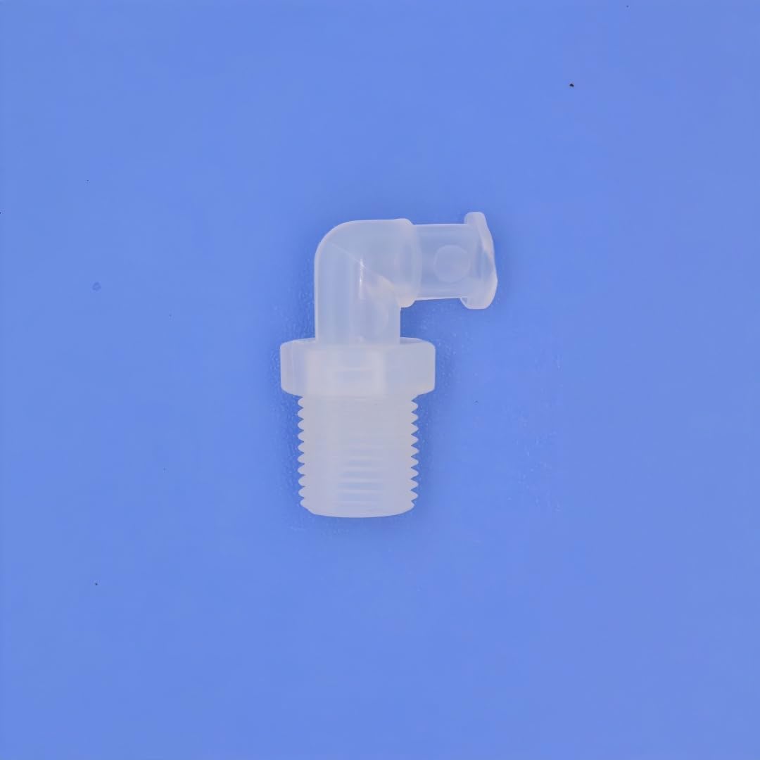 Hynec 15-pack Polypropylene(PP) Elbow Female Luer Lock Adapter to Thread Bolt for Lab and Industrial Use, Heat-resistant and Food-grade(Natural, G1/8)