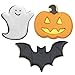 Ann Clark 3-Pc. Halloween Cookie Cutter Set, Made in USA, Small Bat, Large Pumpkin, Ghost