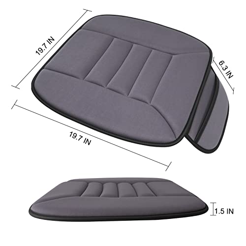 Lofty Aim Premium Car Seat Cushion, Driver Cushion with Comfort Memory Foam & Non-Slip Rubber Bottom, Car Seat Pad Works with 95% of Vehicles and Office Chair or Home (Grey)