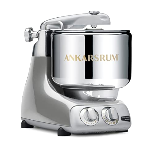 Ankarsrum Assistent Original 6230 Küchenmaschine Jubilee Silver, 1500 Watt, mit 7 Liter Edelstahlschüssel & Knethaken, handgefertigt in Schweden