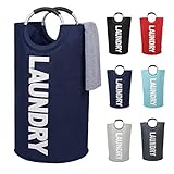 ZERO JET LAG 82L Large Laundry Basket Collapsible Fabric Laundry Hamper Tall Foldable Laundry Bag...