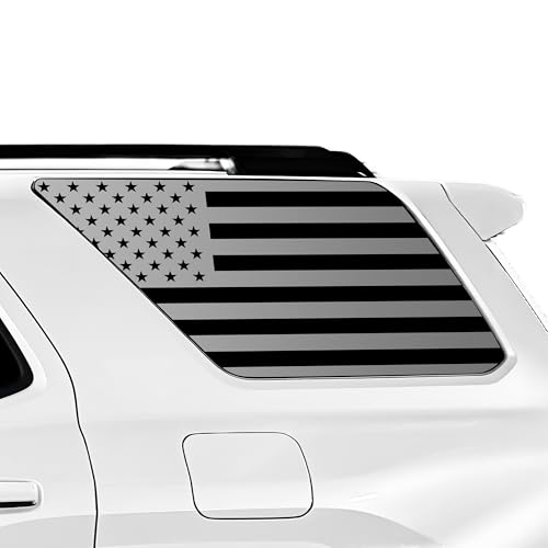 BOGAR TECH DESIGNS Precut Quarter Window American Flag Vinyl Decal Sticker Compatible with Toyota 4Runner 2025-2026, Matte Black
