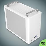 NEWWAY - 2025 Nowość - NC1 przenośna mini wieżowa obudowa PC - kompatybilna z Mini-ITX, ITX, Micro-ATX - USB typu C - 1 x wentylator w zestawie 9 mm 3-pinowy Molex - Metalowa ściana z siatki (biała)