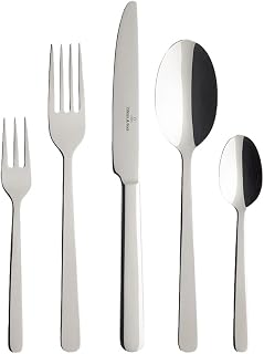 Villeroy & Boch - Louis Besteckset 30-teilig Silber, Spülmaschinenfest, Besteck Set für 6 Personen, Besteckset Platin, Besteck, Edelstahl