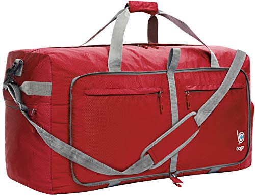 Bago 100L Travel Duffel Bags for Men & Women – 29″ X Large Duffle Bag Luggage (Red)