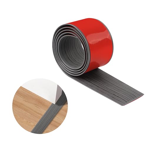 Tiras de Transición de Piso,Impermeables Resistentes al Desgaste,Tiras de Umbral Para Puertas Autoadhesivas PVC Adecuadas Para Puertas,Ventanas Bordes Suelo (veta de madera gris oscuro, 1m-5cm)