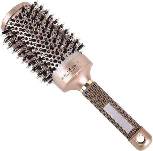 LIENJAER 45mm Round Brush for Hair Styling Nano Thermal Ceramic & Ionic Tech Hair Brush Bristles for Blow Drying Straightening Shiny Hair Wavy